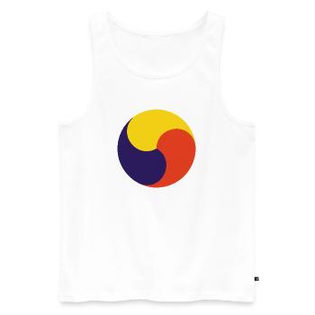 Korea Symbol – Traditional Design - Men's Premium Organic Tank Top - white - Front - AI Model Male 178 light (178cm)