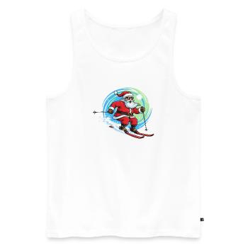 Christmas Man Skiing Winter Fun - Men's Premium Organic Tank Top - white - Front - AI Model Male 178 light (178cm)