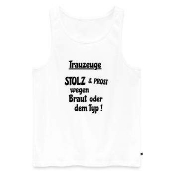 best man - Men's Premium Organic Tank Top - white - Front - AI Model Male 178 light (178cm)