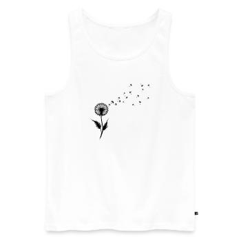 Dandelion Wishes & Freedom Blowing Seeds - Men's Premium Organic Tank Top - white - Front - AI Model Male 178 light (178cm)