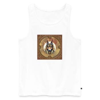 Steampunk Pharao Fuchs - Männer Premium Bio Tank Top - Weiß - Vorne - AI Model Male 178 light (178cm)