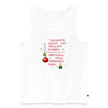 Lumière et paix à Noël - Débardeur bio Premium Homme - blanc - Devant - AI Model Male 178 light (178cm)