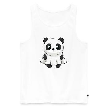 Panda Halloween fantôme - Débardeur bio Premium Homme - blanc - Devant - Michal (187cm)