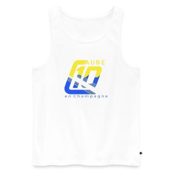 Logo 10 Aube - Débardeur bio Premium Homme - blanc - Devant - Michal (187cm)