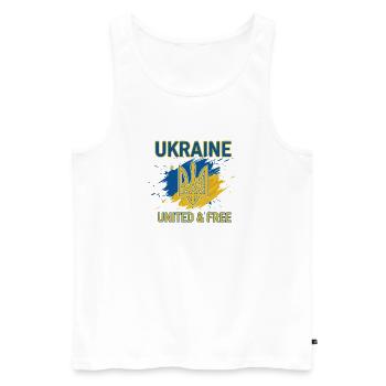 Ukraine Einheit und Freiheit - Männer Premium Bio Tank Top - Weiß - Vorne - AI Model Male 178 light (178cm)