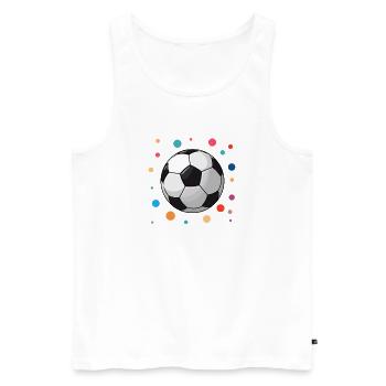 Maillot de foot 2025 | Ballon de football coloré Enfants T - Débardeur bio Premium Homme - blanc - Devant - AI Model Male 178 light (178cm)