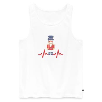 Nussknacker Weihnachten Herzschlag - Männer Premium Bio Tank Top - Weiß - Vorne - Michal (187cm)