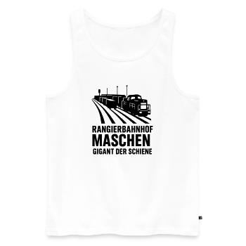 Rangierbahnhof Maschen Güterzug Gleise  - Männer Premium Bio Tank Top - Weiß - Vorne - Michal (187cm)