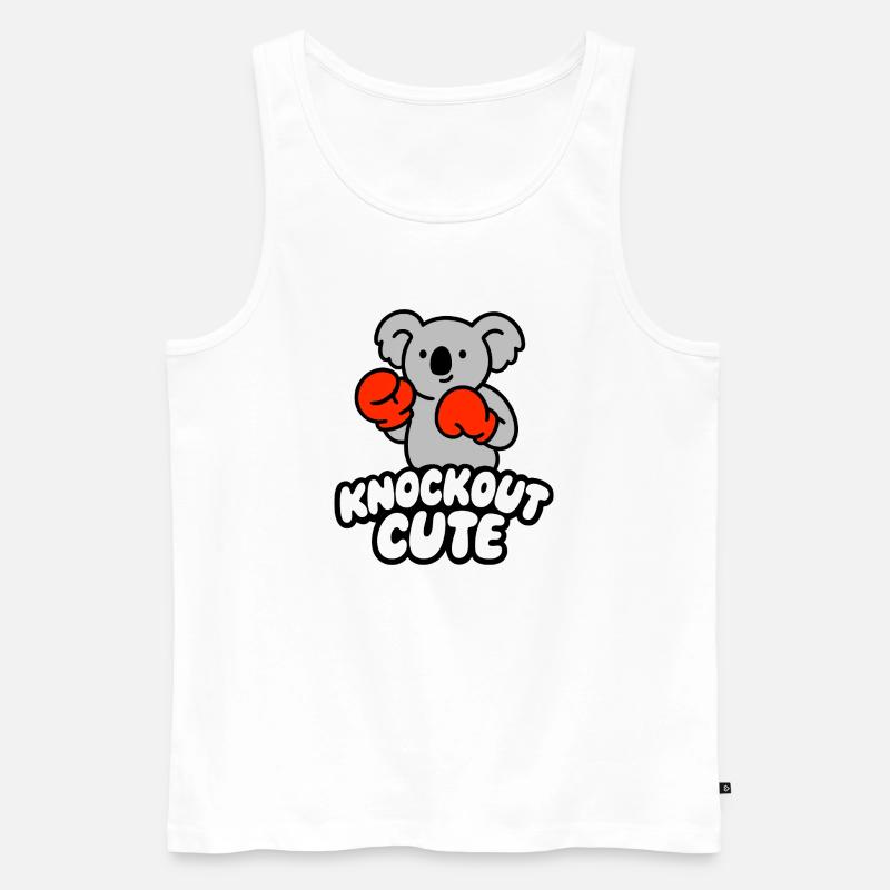 Knockout Cute Koala mit Boxhandschuhen - Männer Premium Bio Tank Top - Weiß