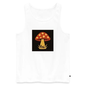 Red hat mushroom in retro style - Men's Premium Organic Tank Top - white - Front - AI Model Male 178 light (178cm)