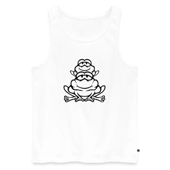 Frosch Kind Familie Papa Mama Huckepack Vatertag - Männer Premium Bio Tank Top - Weiß - Vorne - Michal (187cm)