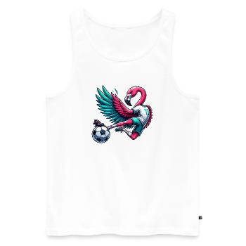 Flamingo Fußballer 11 Akrobatik Kick - Männer Premium Bio Tank Top - Weiß - Vorne - Michal (187cm)