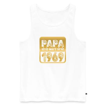 Papa 1969 - Männer Premium Bio Tank Top - Weiß - Vorne - AI Model Male 178 light (178cm)