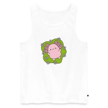 Rose Mascot Dancing Among Daisies - Men's Premium Organic Tank Top - white - Front - Michal (187cm)