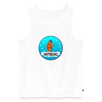 WINTER SCHNEE HAMBURG FRANZBRÖTCHEN - Männer Premium Bio Tank Top - Weiß - Vorne - Michal (187cm)