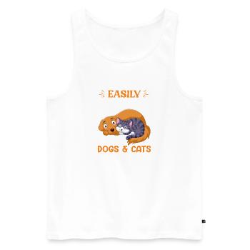 Dogs & Cats – cuddly friends for the heart - Men's Premium Organic Tank Top - white - Front - Michal (187cm)