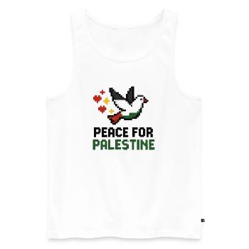 Friedenstaube in den Farben Palästinas - Männer Premium Bio Tank Top - Weiß - Vorne - AI Model Male 178 light (178cm)
