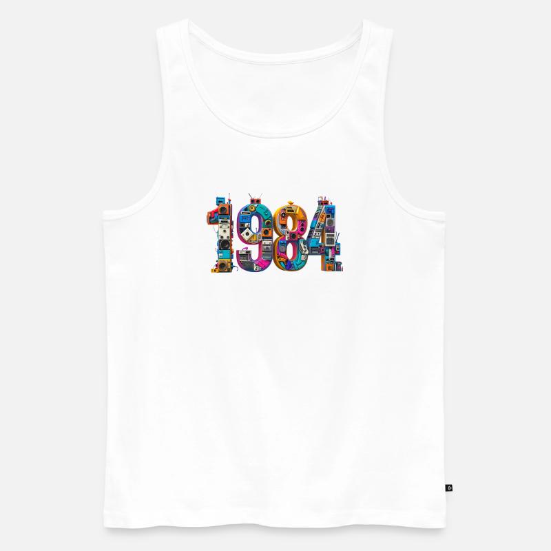 1984 – Abitur, Geburt oder Heirat  - Männer Premium Bio Tank Top - Weiß