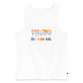 You Grow Girl Bannière Florale - Débardeur bio Premium Homme - blanc - Devant - Michal (187cm)