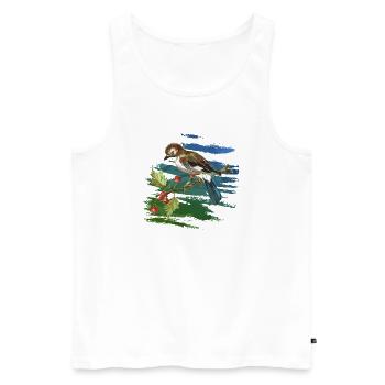 Colorful bird - Men's Premium Organic Tank Top - white - Front - Michal (187cm)