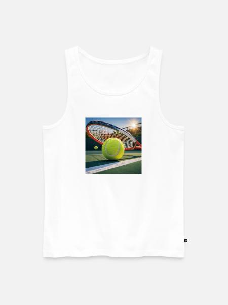 Sport, Tennis - Männer Premium Bio Tank Top - Weiß
