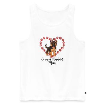 German Shepherd Mama Heart - Men's Premium Organic Tank Top - white - Front - AI Model Male 178 light (178cm)