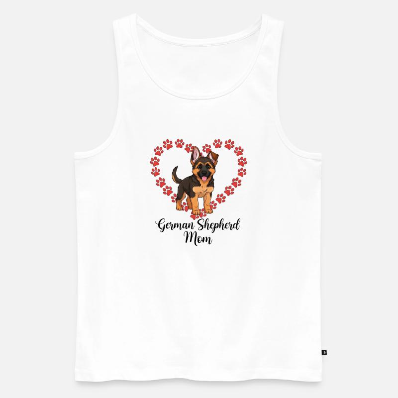 Schäferhund Mama Herz - Männer Premium Bio Tank Top - Weiß