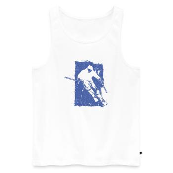 Skier Winter Sport Grunge Design - Men's Premium Organic Tank Top - white - Front - AI Model Male 178 light (178cm)