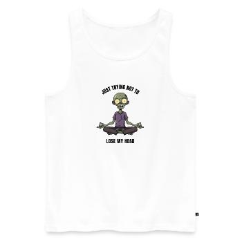 Zombie Zen in Lotus Position Meditation - Men's Premium Organic Tank Top - white - Front - Michal (187cm)
