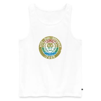 Wild, free & untamed since 10/2005 - Men's Premium Organic Tank Top - white - Front - Michal (187cm)