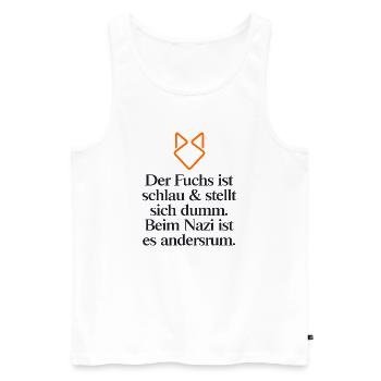 STATEMENT GEGEN RECHTS - Männer Premium Bio Tank Top - Weiß - Vorne - Michal (187cm)
