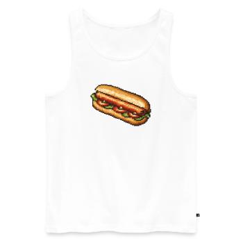 Retro Pixel Hotdog - Men's Premium Organic Tank Top - white - Front - AI Model Male 178 light (178cm)