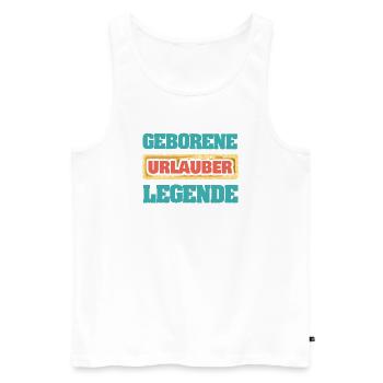 Cadeau pour les vacanciers - Débardeur bio Premium Homme - blanc - Devant - AI Model Male 178 light (178cm)