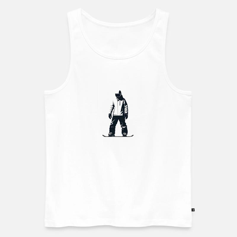 Snowboarder - Cooles Silhouetten-Logo - Männer Premium Bio Tank Top - Weiß