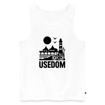 Usedom Insel - Männer Premium Bio Tank Top - Weiß - Vorne - AI Model Male 178 light (178cm)