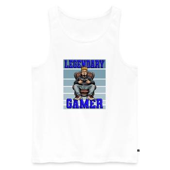 legendary gamer - gaming master - Men's Premium Organic Tank Top - white - Front - Michal (187cm)