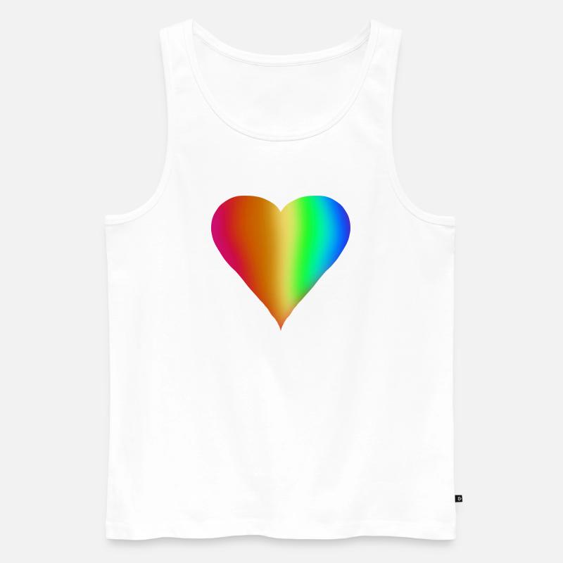 Das Regenbogenherz - Männer Premium Bio Tank Top - Weiß