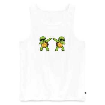 Dab turtle duo avec lunettes de soleil - Débardeur bio Premium Homme - blanc - Devant - AI Model Male 178 light (178cm)