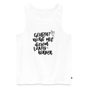 Gluten? Nicht mit diesem Luxuskörper - Männer Premium Bio Tank Top - Weiß - Vorne - AI Model Male 178 light (178cm)
