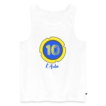 Logo des Departements Aube 10 - Männer Premium Bio Tank Top - Weiß - Vorne - Michal (187cm)