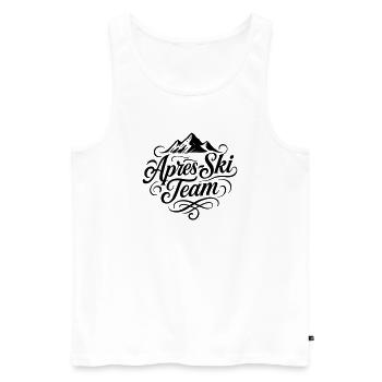 Après Ski Team Mountains - Men's Premium Organic Tank Top - white - Front - Michal (187cm)