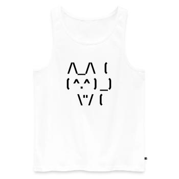 Süße Katze ASCII - Männer Premium Bio Tank Top - Weiß - Vorne - AI Model Male 178 light (178cm)