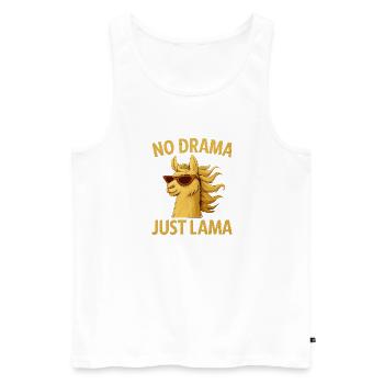 Pas de drame, juste un lama - Débardeur bio Premium Homme - blanc - Devant - AI Model Male 178 light (178cm)