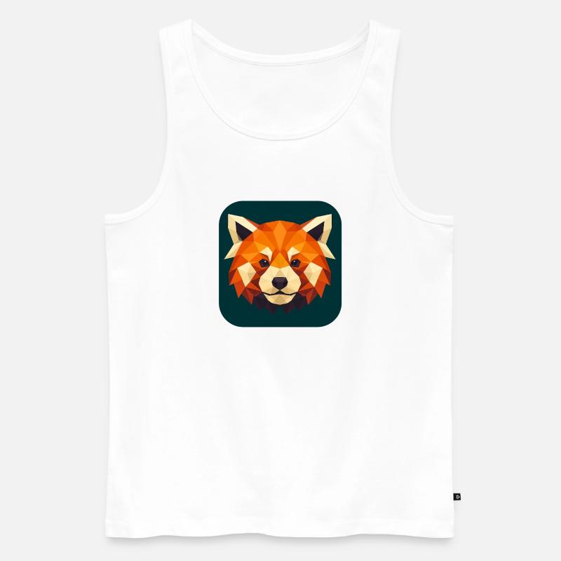 Roter Panda Kopf Low Poly - Männer Premium Bio Tank Top - Weiß
