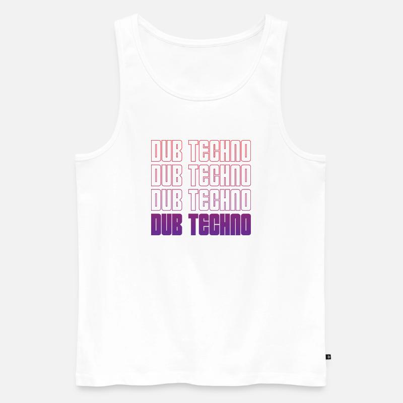 Dub Techno Neon Gradient Grid - Men's Premium Organic Tank Top - white