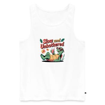 Tortue Humour - Débardeur bio Premium Homme - blanc - Devant - Michal (187cm)