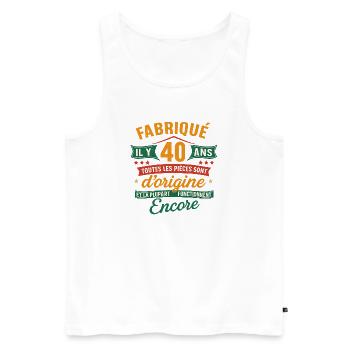 40 Years of Original, Humor Anniversary Gift - Men's Premium Organic Tank Top - white - Front - Michal (187cm)