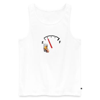 Beer and Tank Gauge Cartoon - Men's Premium Organic Tank Top - white - Front - AI Model Male 178 light (178cm)
