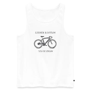 Fahrrad Lieber Rastlos als Radlos  - Männer Premium Bio Tank Top - Weiß - Vorne - Michal (187cm)