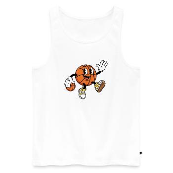 Funny Basketball Cartoon Basketball - Men's Premium Organic Tank Top - white - Front - Michal (187cm)